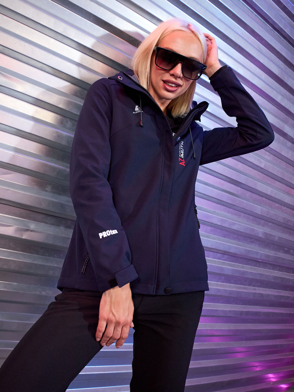 Женская мембранная куртка виндстоппер на флисе Azimuth Сияние 124/23983_709 Темно-Синий  фото 31