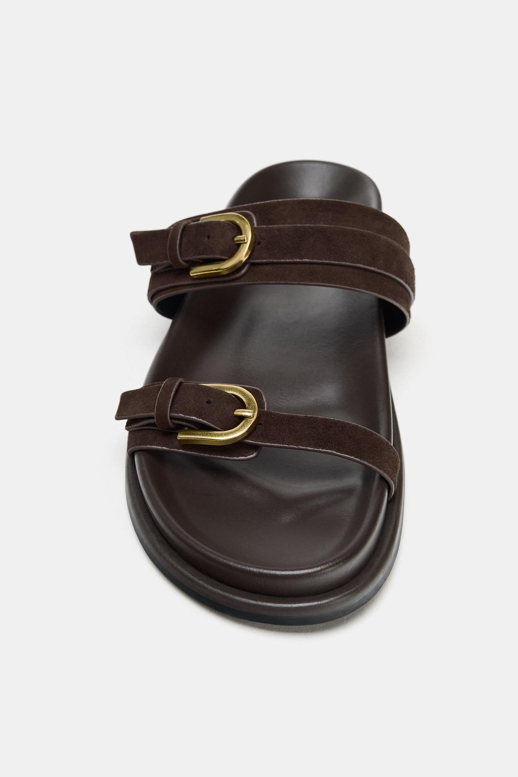 SANDALIA PIEL DOBLE HEBILLA / Marr?n - Zara фото 4