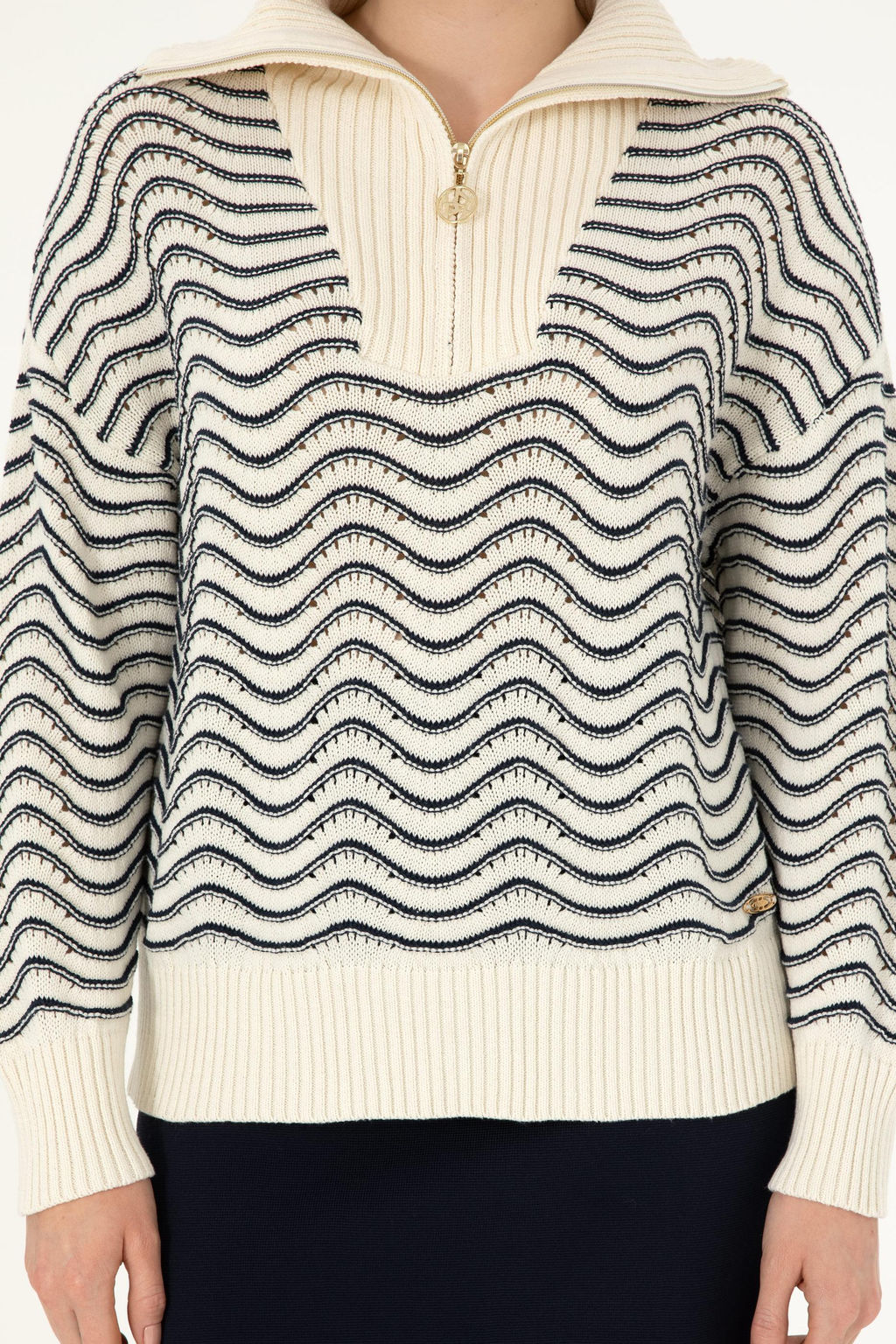 Женский кремовый свитер с v-образным вырезом Неожиданная скидка в корзине - U.s. polo assn фото 6