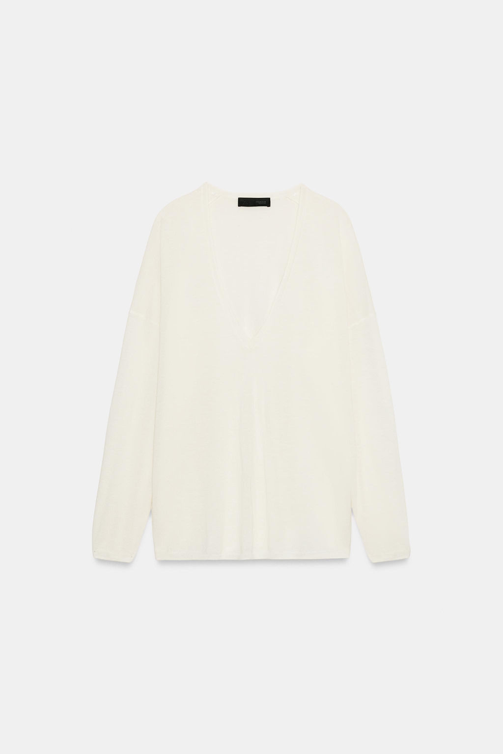 JERSEY PUNTO FINO ESCOTE PICO / Blanco - Zara фото 7