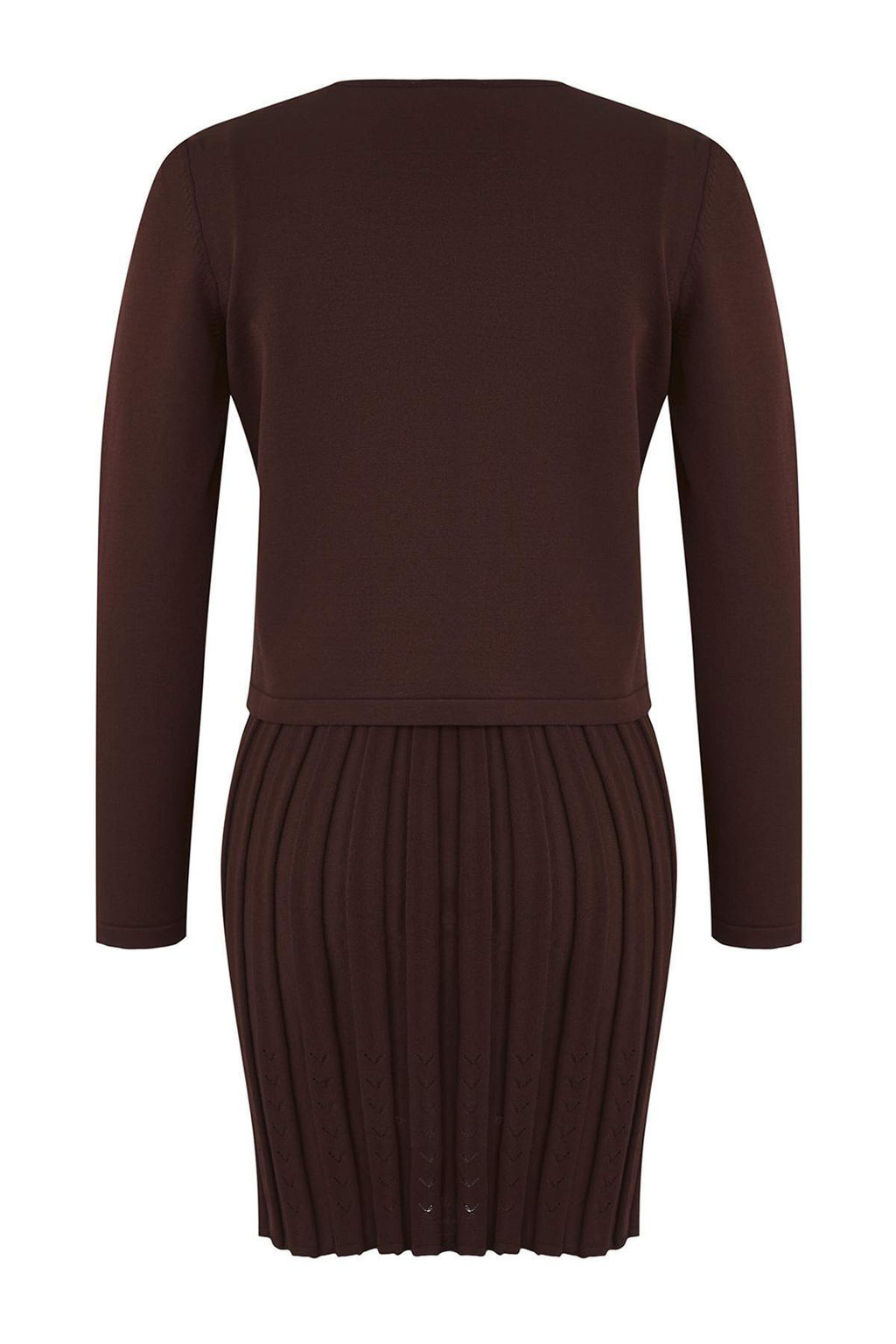 Kahverengi 2li Premium/Ozel Iplik Merserize Gorunumlu Mini Triko H?rka-Elbise Tak?m TWOAW26EL00004 - Trendyolmilla фото 6