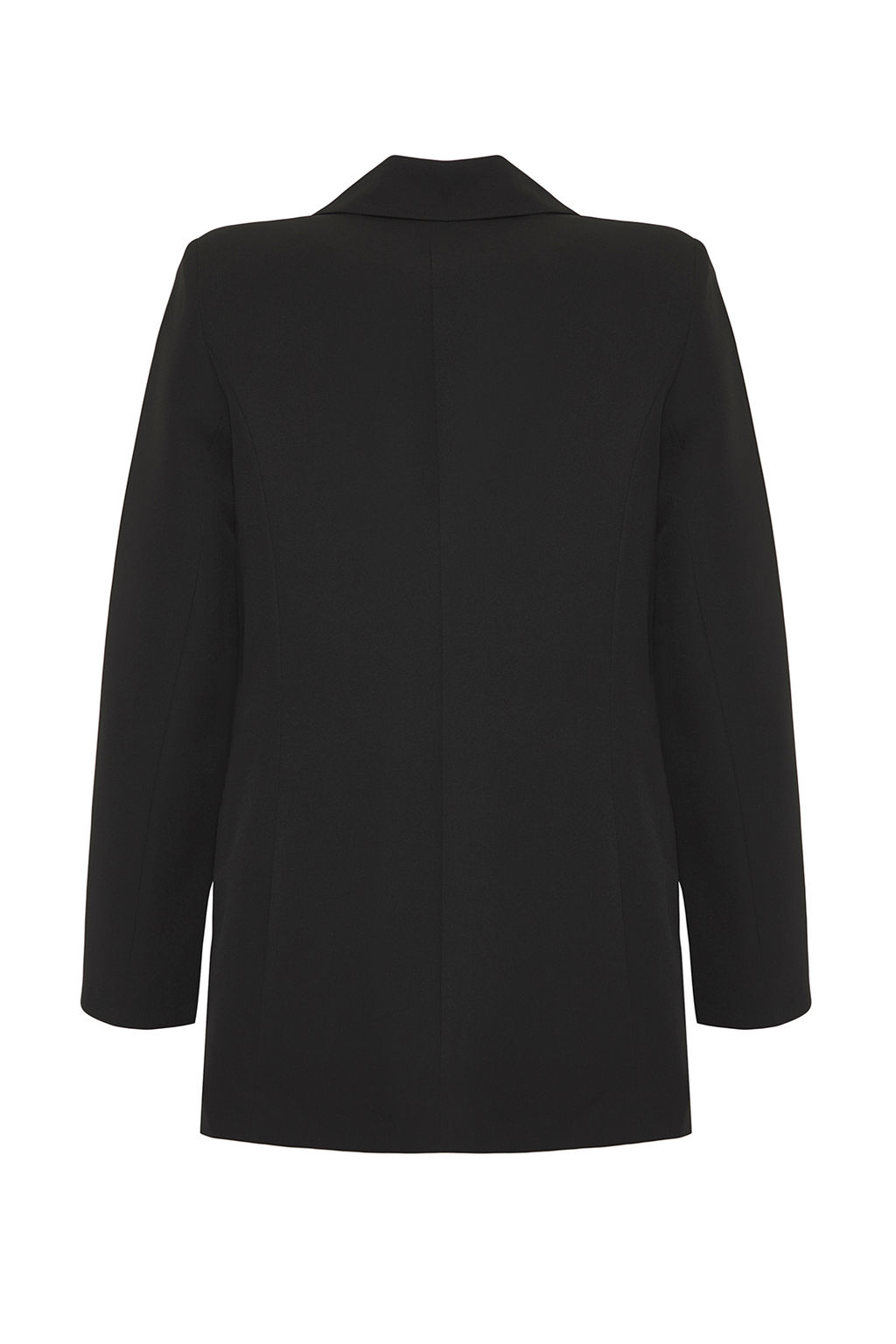 TRENDYOLMILLA Siyah Oversize Astarl? Kruvaze Kapama Dokuma Blazer Ceket TWOAW21CE0145  фото 3