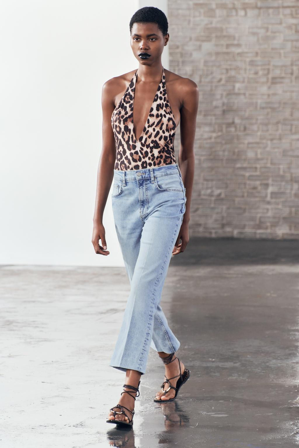 ZW COLLECTION BOOTCUT HIGH-WAIST CROPPED JEANS - Zara фото 3