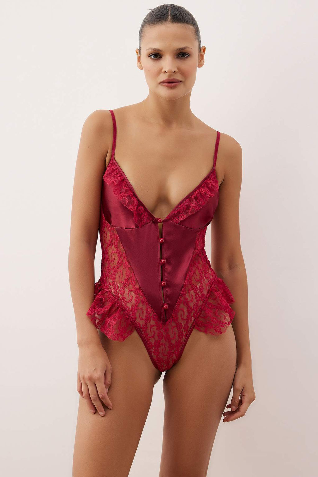 Siyah Dantel ve Saten Birliktelikli F?rf?rl? Kaps?z Fantezi Body THMAW26BD00003 - Trendyolmilla фото 12