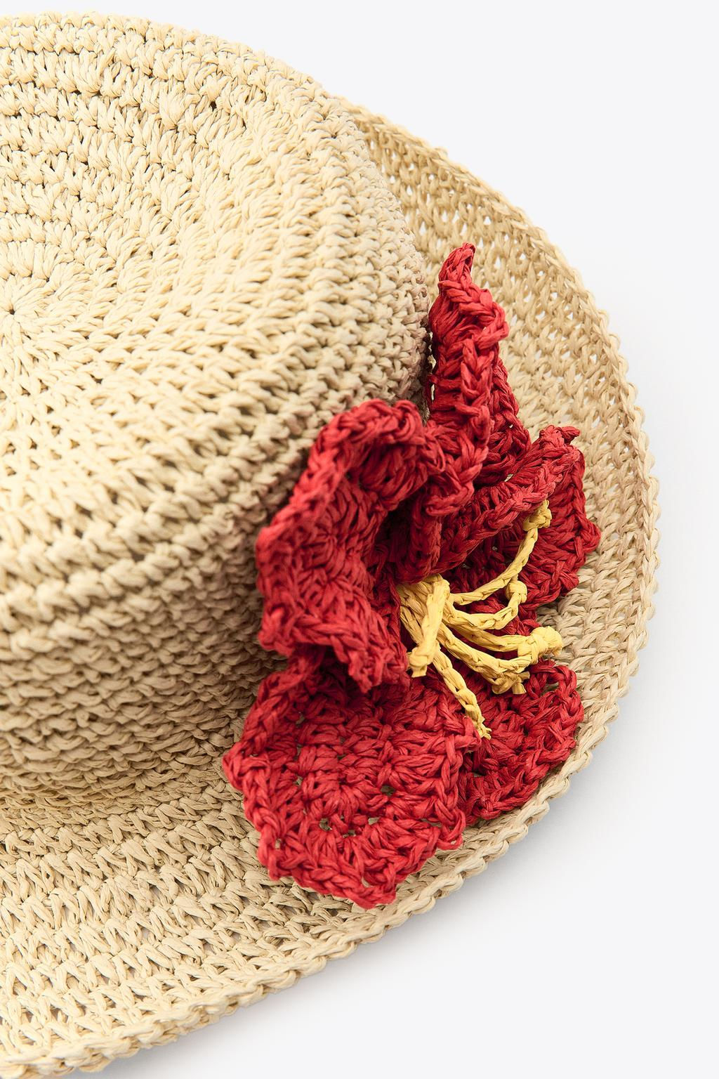 FLOWER BRAIDED HAT - Zara фото 6