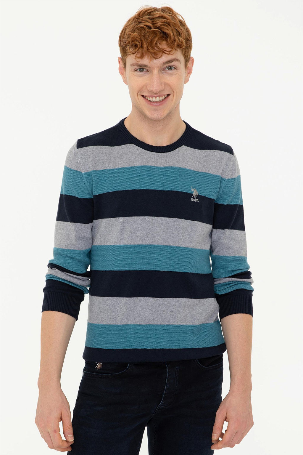 Мужской флот синий свитер Неожиданная скидка в корзине