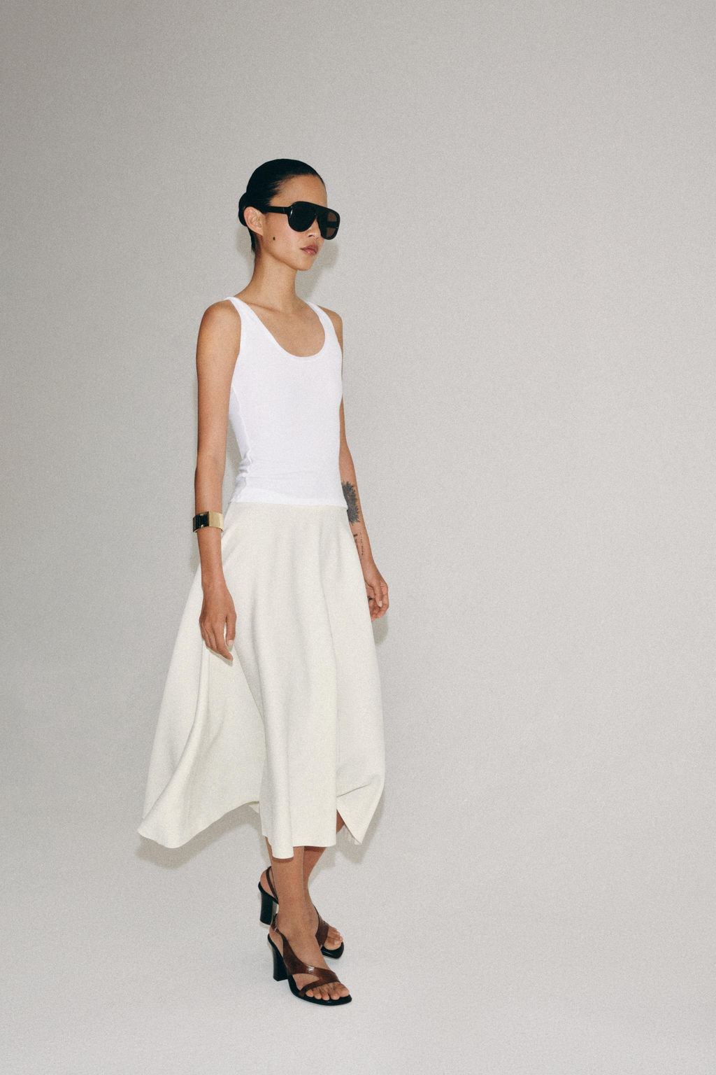 FALDA MIDI CAPA ZW COLLECTION / Crudo - Zara фото 6
