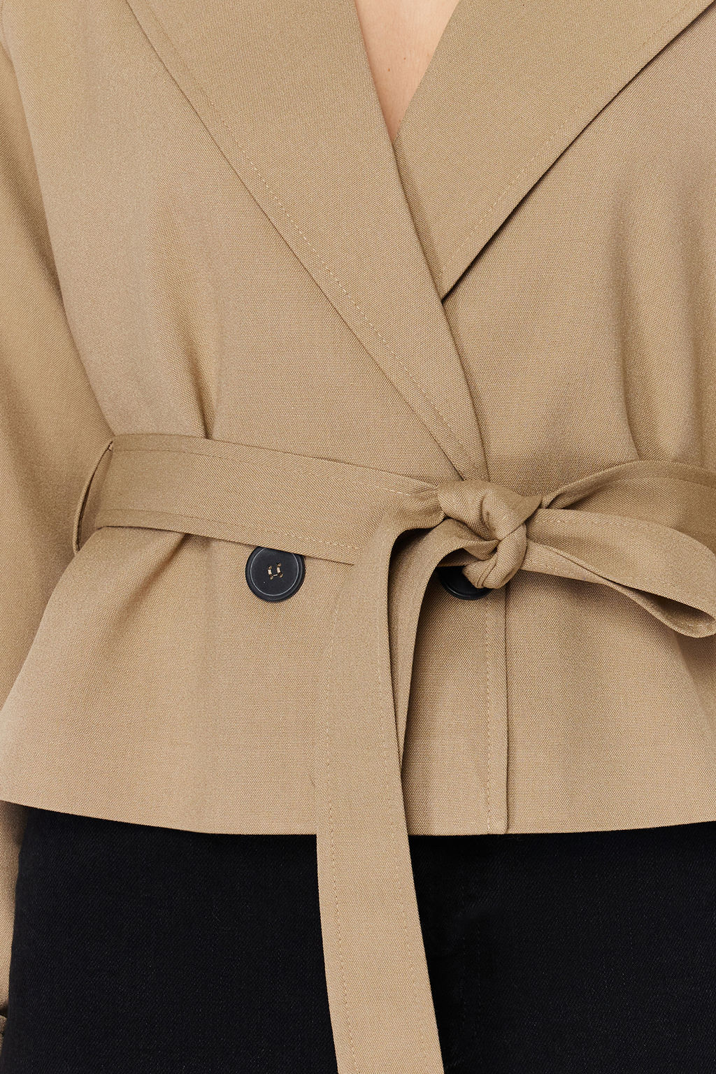 Vizon Premium Dokuma Crop Blazer Ceket TWOSS24BC00010