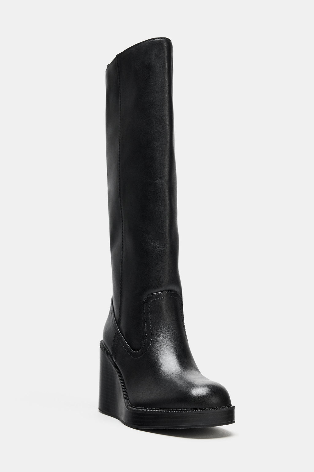 LEATHER WATER-REPELLENT WEDGE BOOTS - Zara фото 8