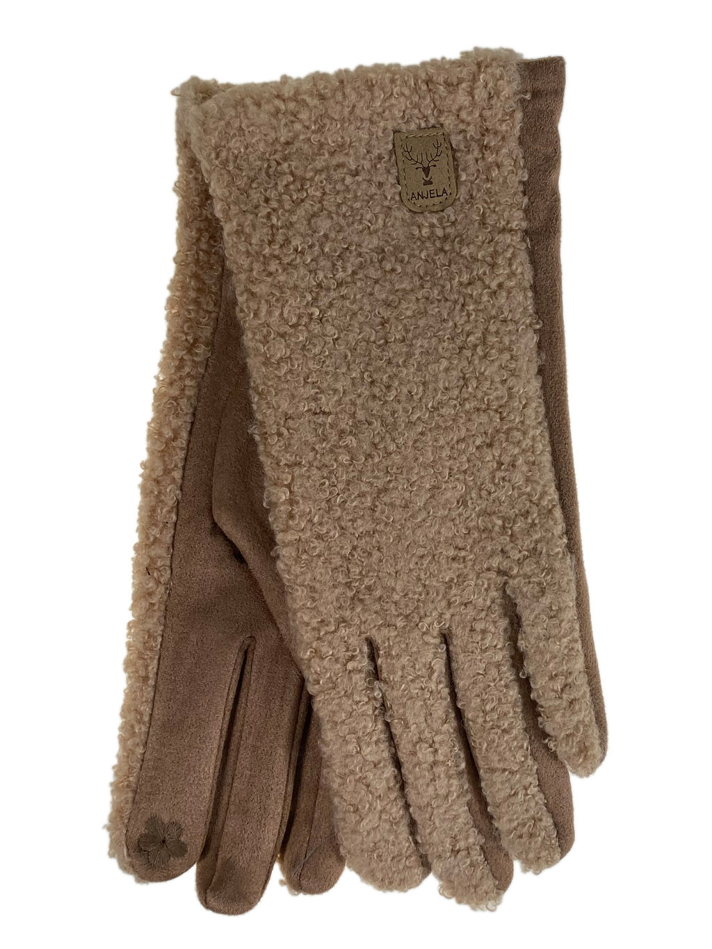 Комбинированные демисезонные женские перчатки, цвет коричневый