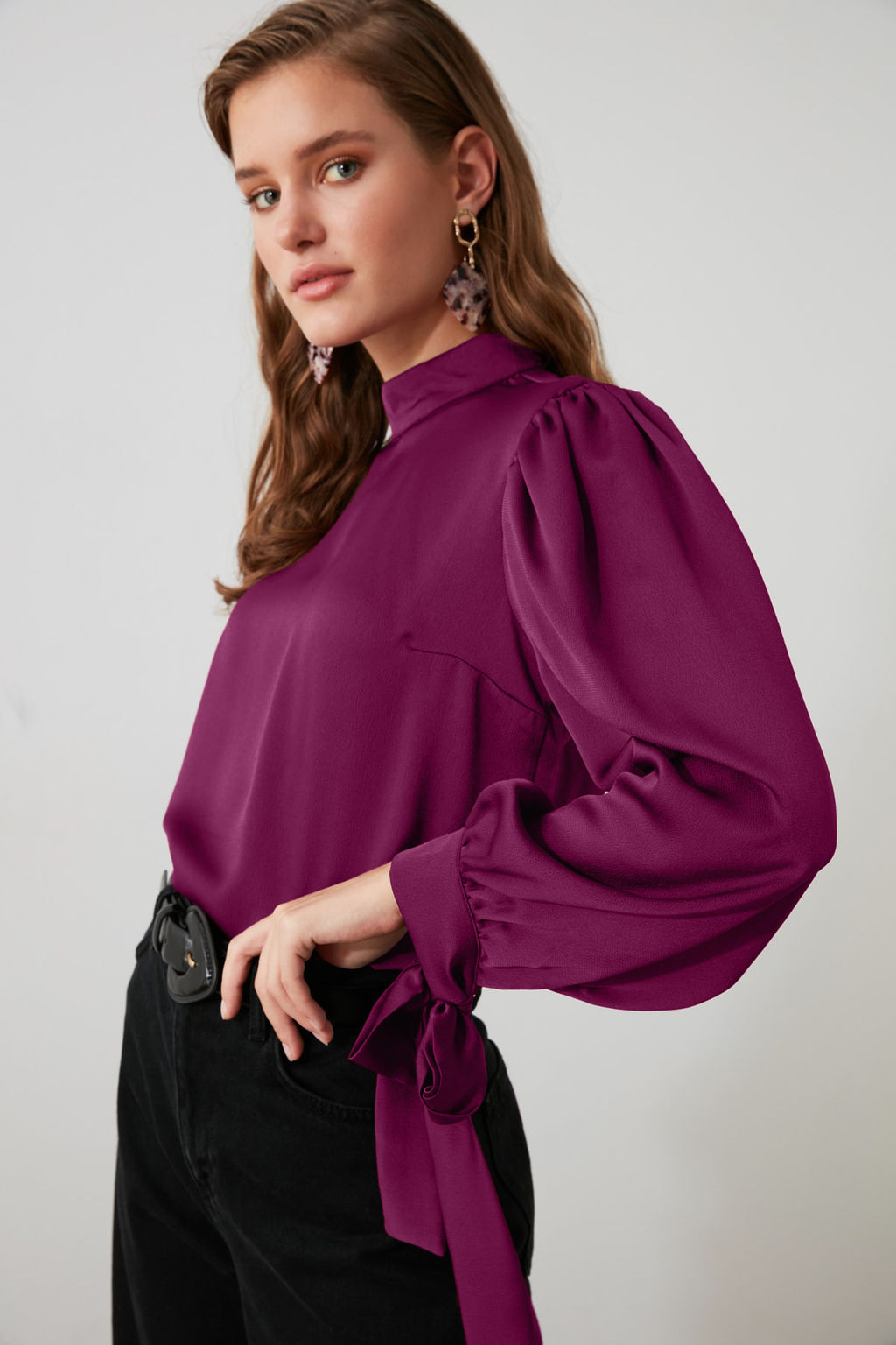 Murdum Baglama Detayl? Saten Dokuma Bluz TOFAW19FG0082