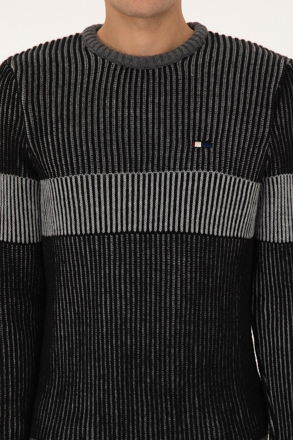 Erkek Slim Fit Bisiklet Yaka Siyah Kazak - U.s. polo assn фото 6