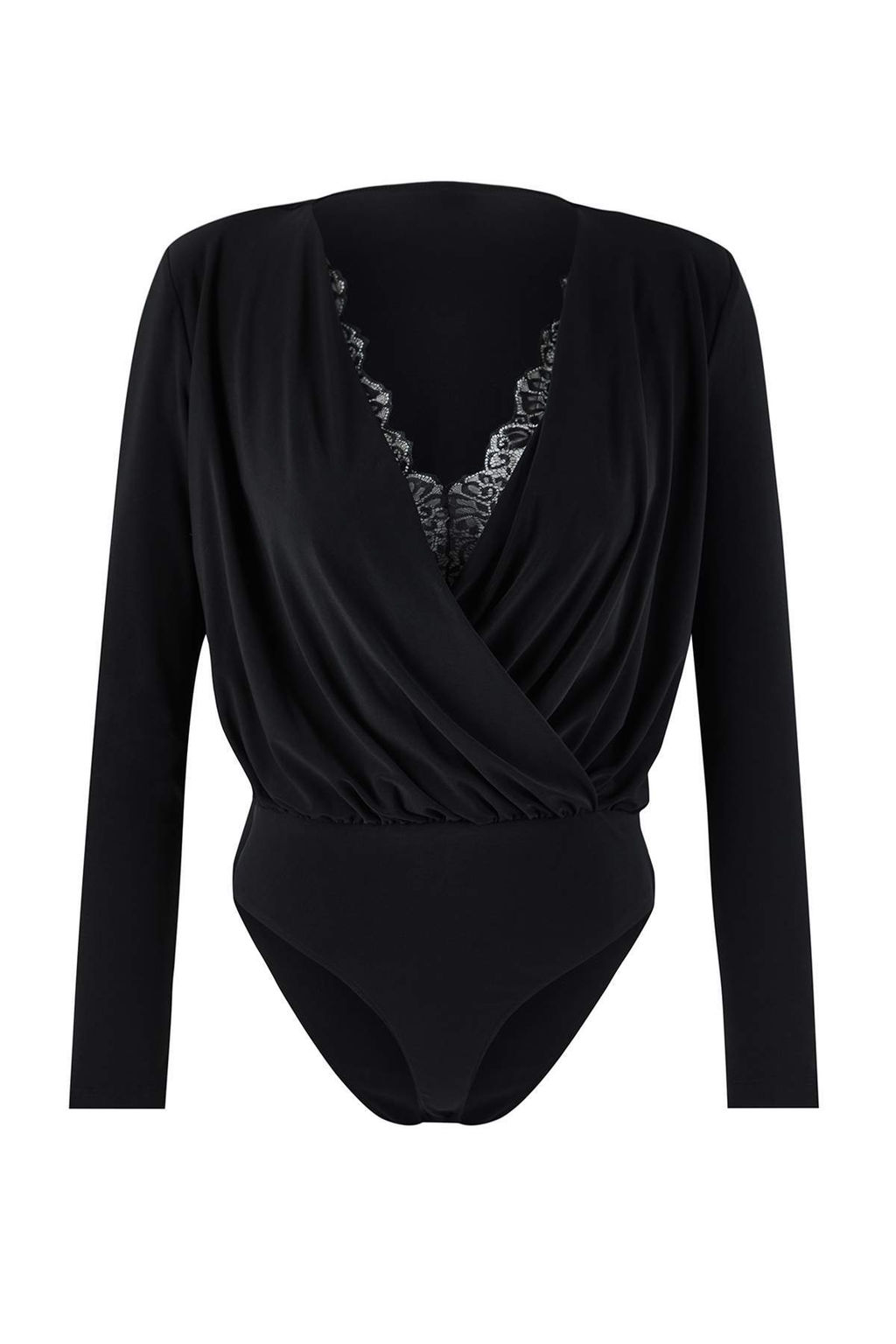Siyah Duz Kruvaze Uzun Orme Sandy Body TPRAW26BD00029
