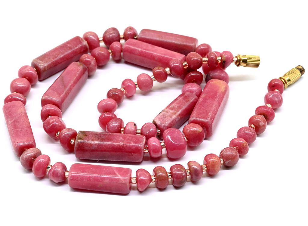 Родонит "Орлец" бусы, 50см, 55г