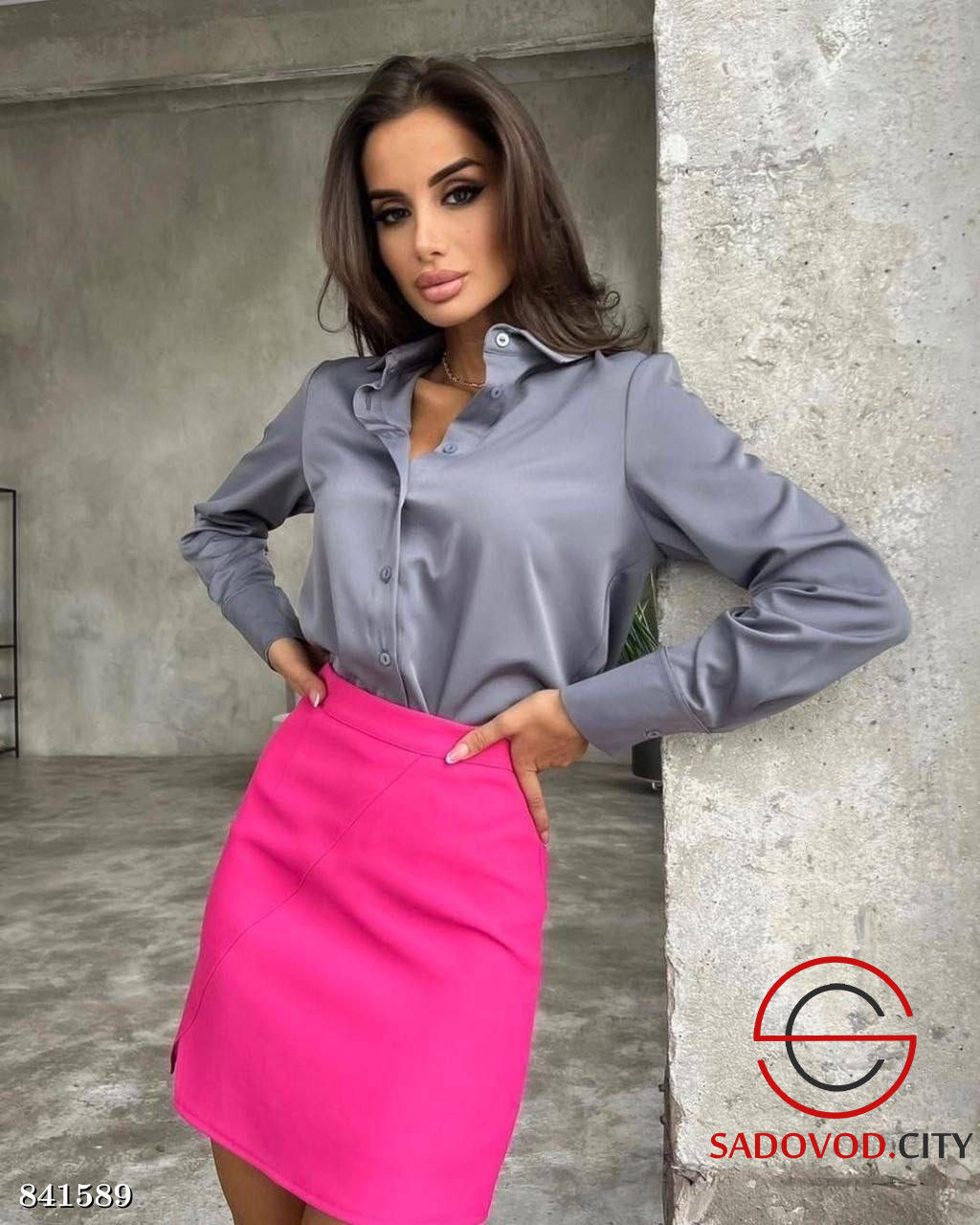 Рубашка женская однотонная