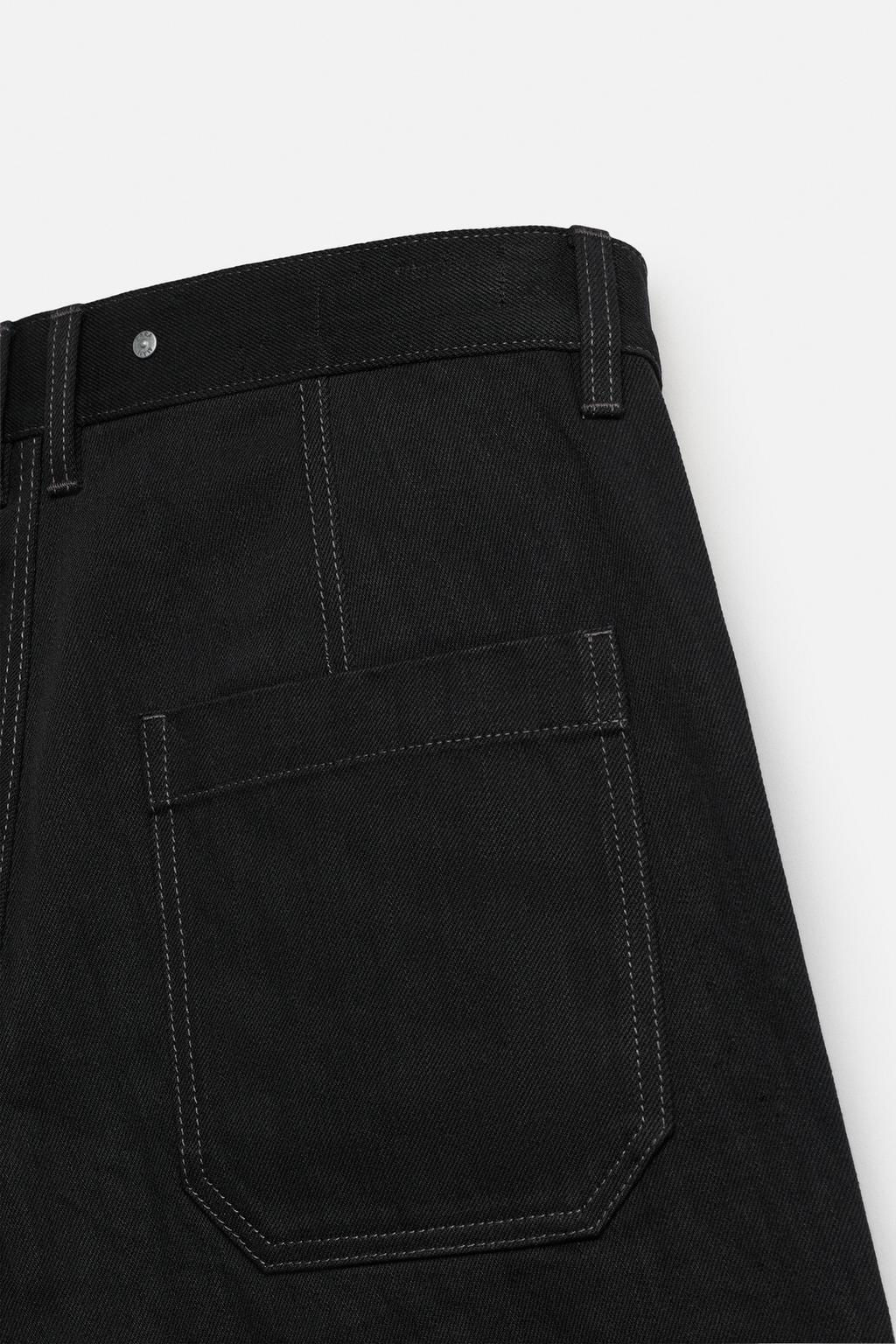 BAGGY FIT DENIM BERMUDA SHORTS WITH STITCHING - Zara фото 18