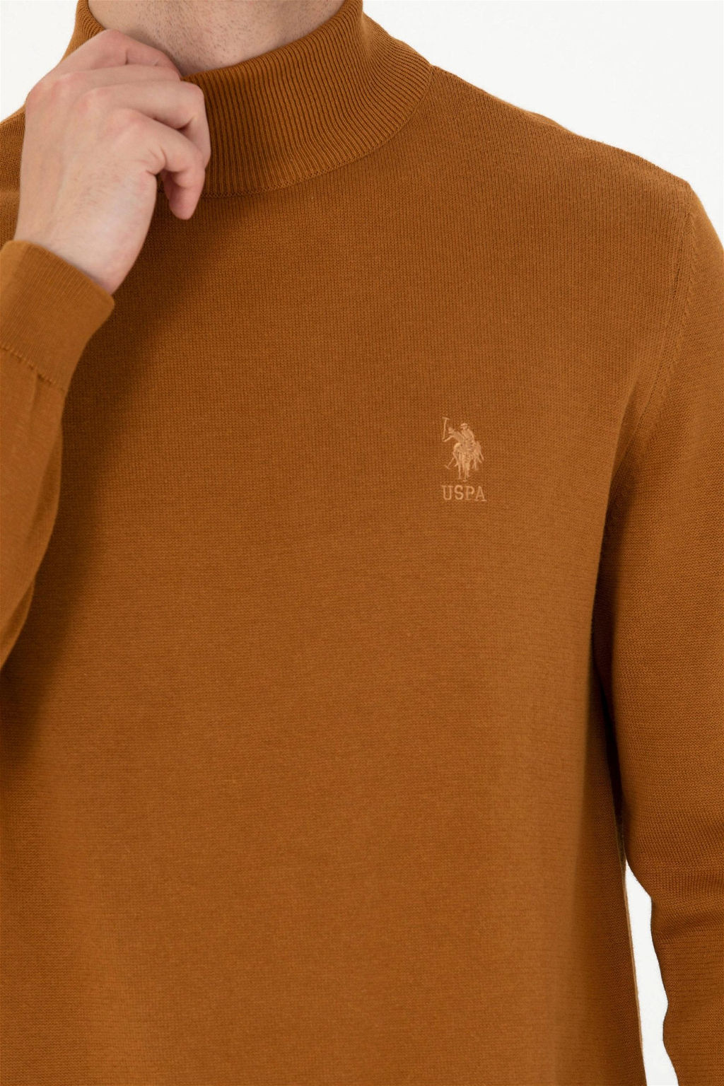 U. S. Polo Assn Мужской базовый свитер кокосового цвета - U.s. polo assn фото 7