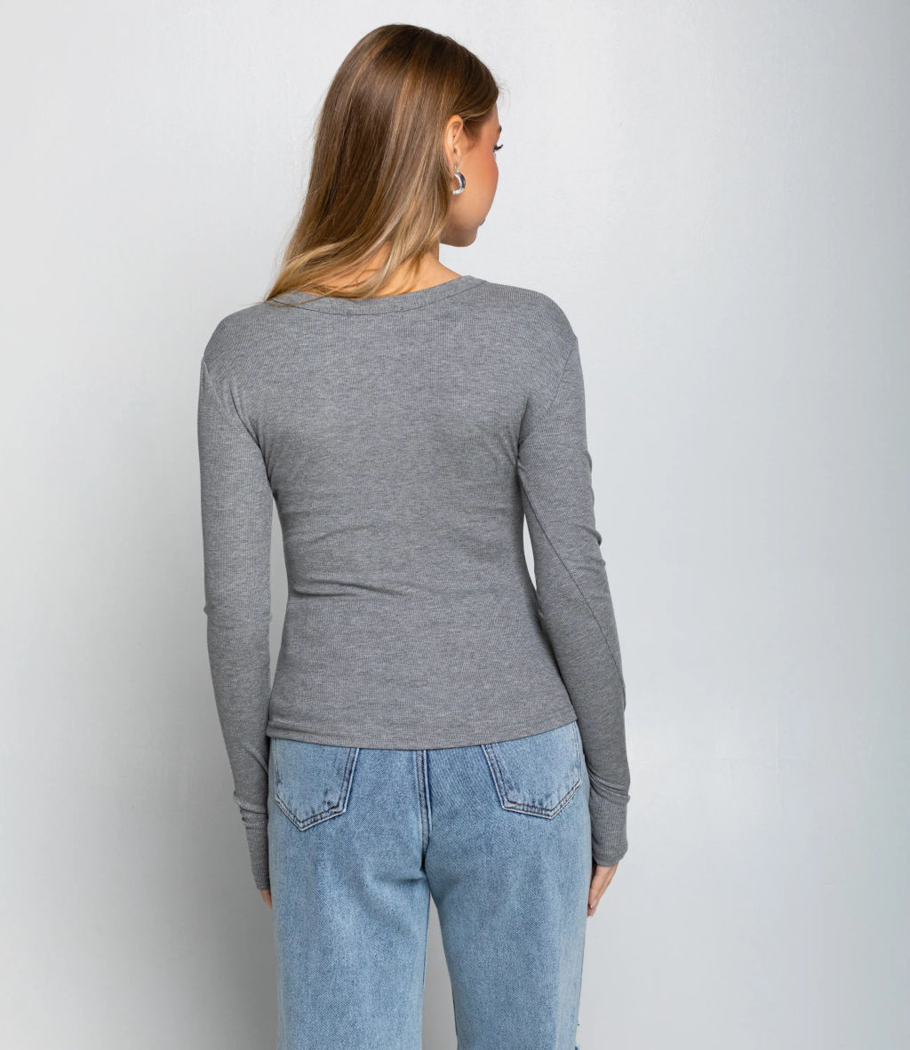 Лонгслив #КТ6889 (1), серый - Dommod фото 3