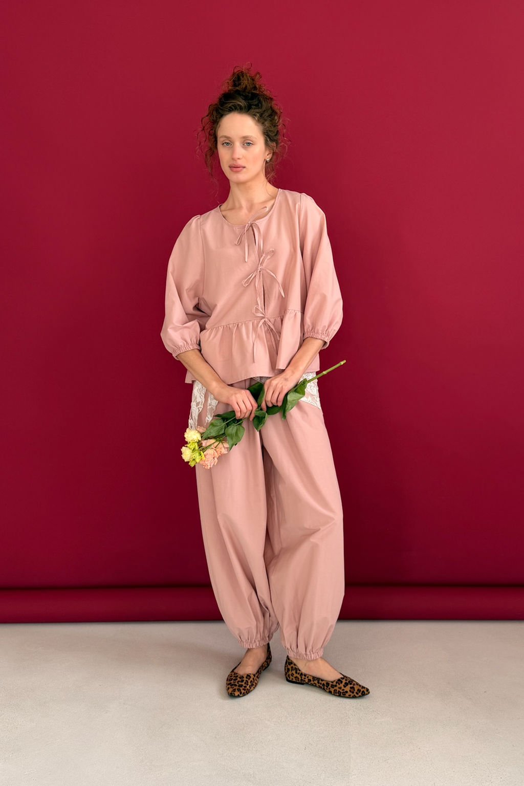 Блузка NATURE093/06/Пудровый - M&G all natural фото 3