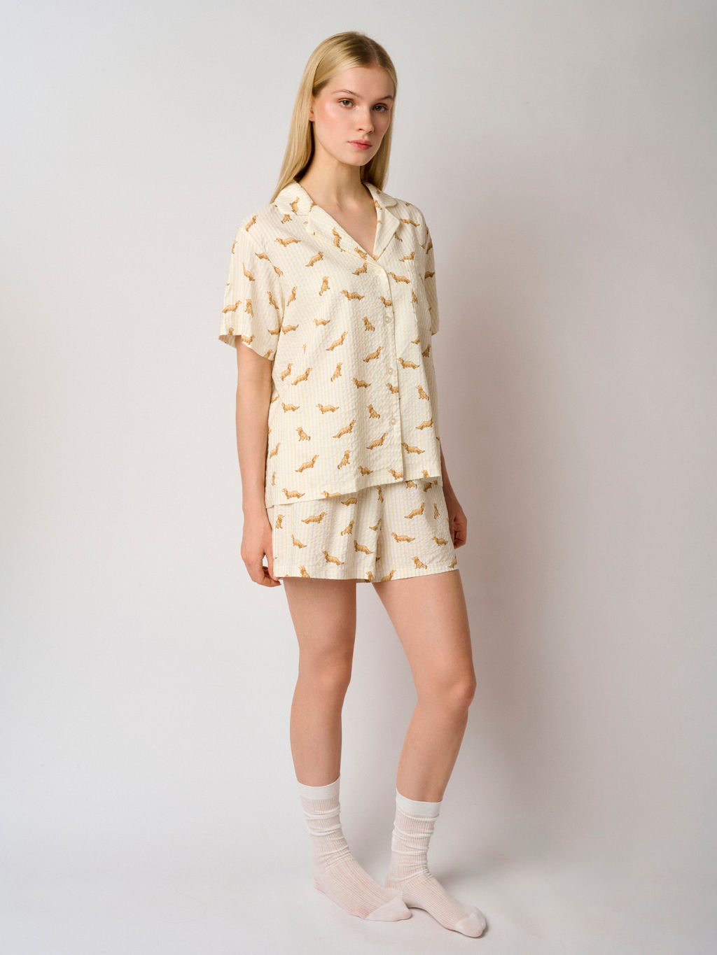 Пижама Indefini 5246TBD вискоза с хлопком молочный  фото 7