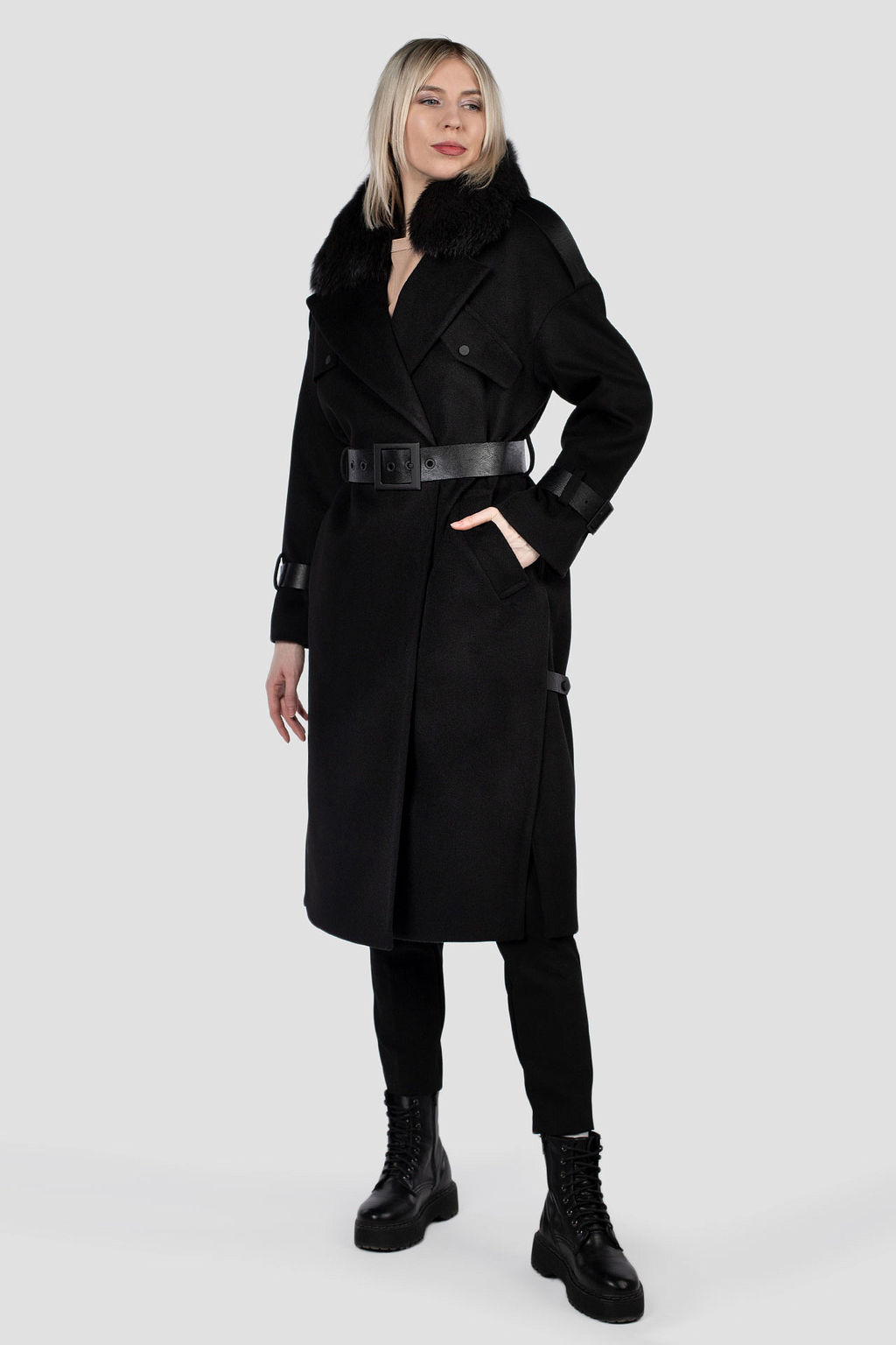 Мех натуральный (песец) Пальто утепленное Термофинн 100 г - El podio фото 2