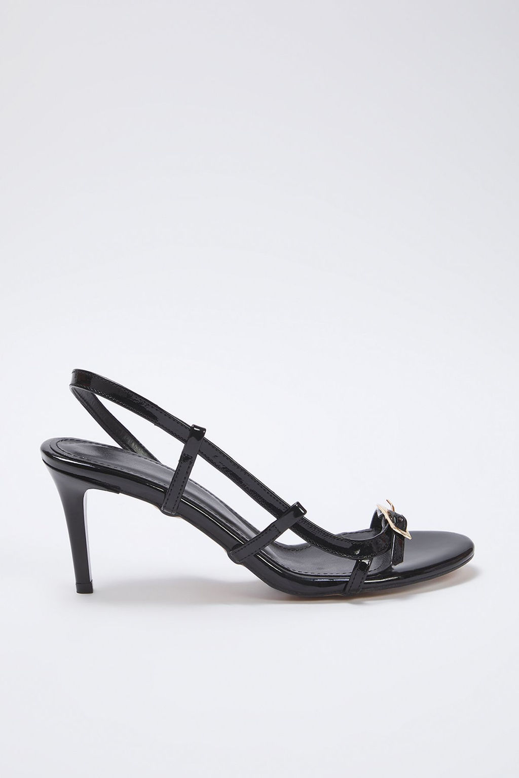 Trendyol Shoes Siyah Gold Toka Detayl? Yuvarlak Burun Kad?n Ince Topuklu Sandalet TAKSS25TO00042 - Trendyolmilla фото 4