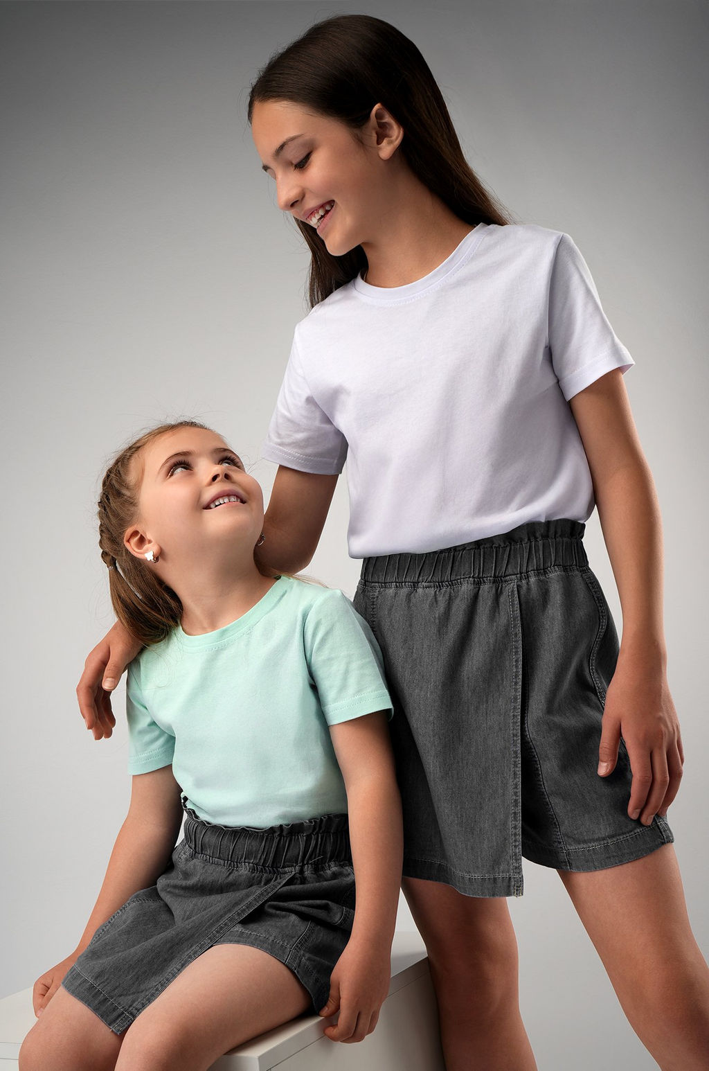 Джинсовая юбка-шорты для девочки Happyfox