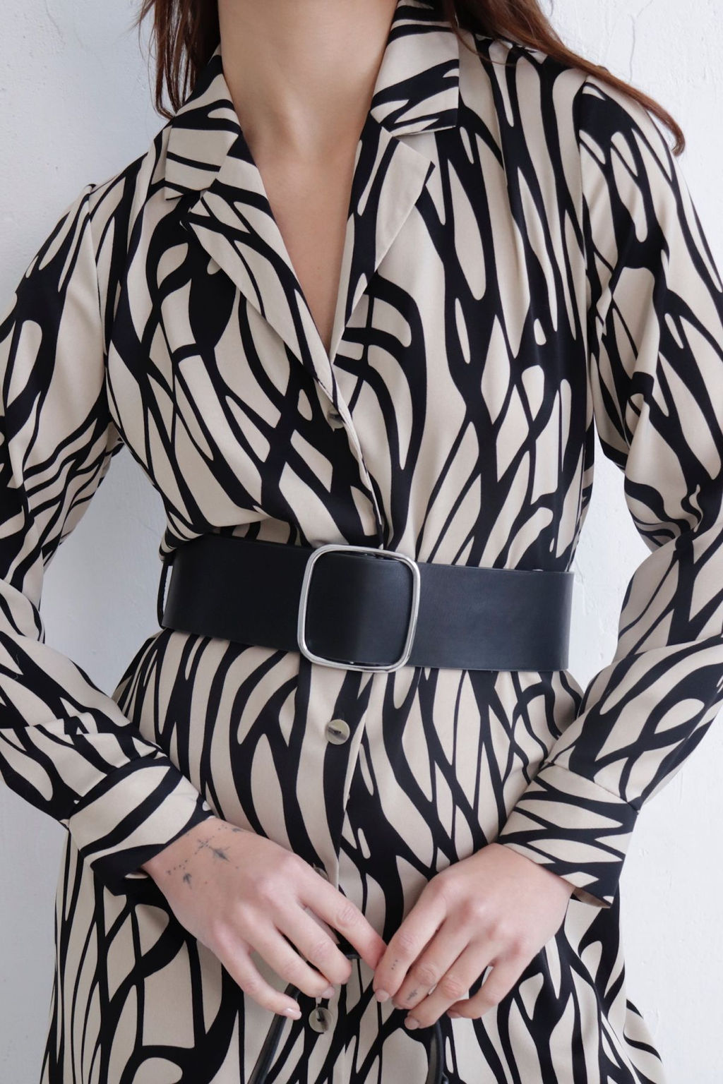 Платье-рубашка с английским воротником принт - Martichelli фото 367