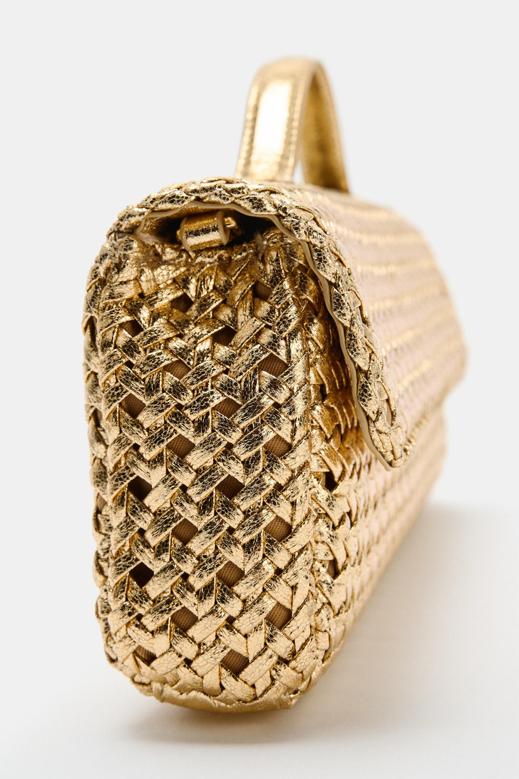 BOLSO SOBRE TRENZADO / Oro - Zara фото 5