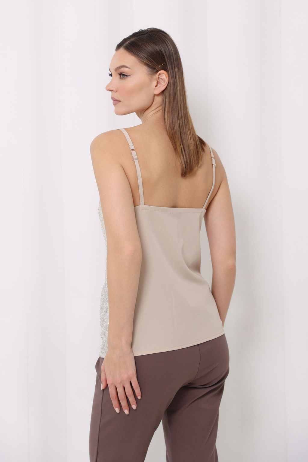 Топ в бельевом стиле с пайетками - Looklikecat фото 2