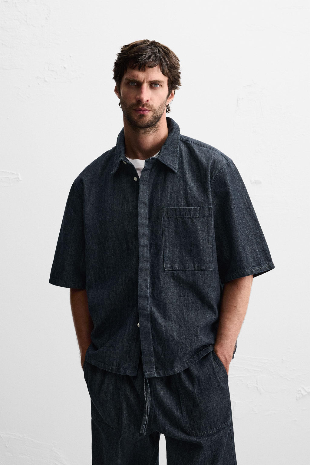 RELAXED FIT DENIM SHIRT - Zara фото 10