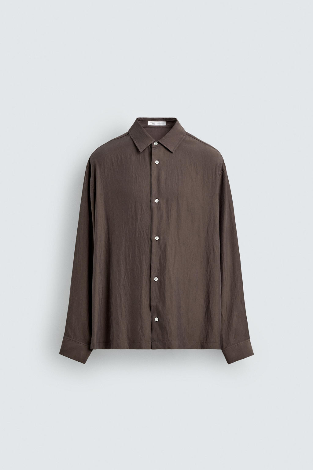 CAMISA RELAXED FIT FLUIDA / Marr?n - Zara фото 7