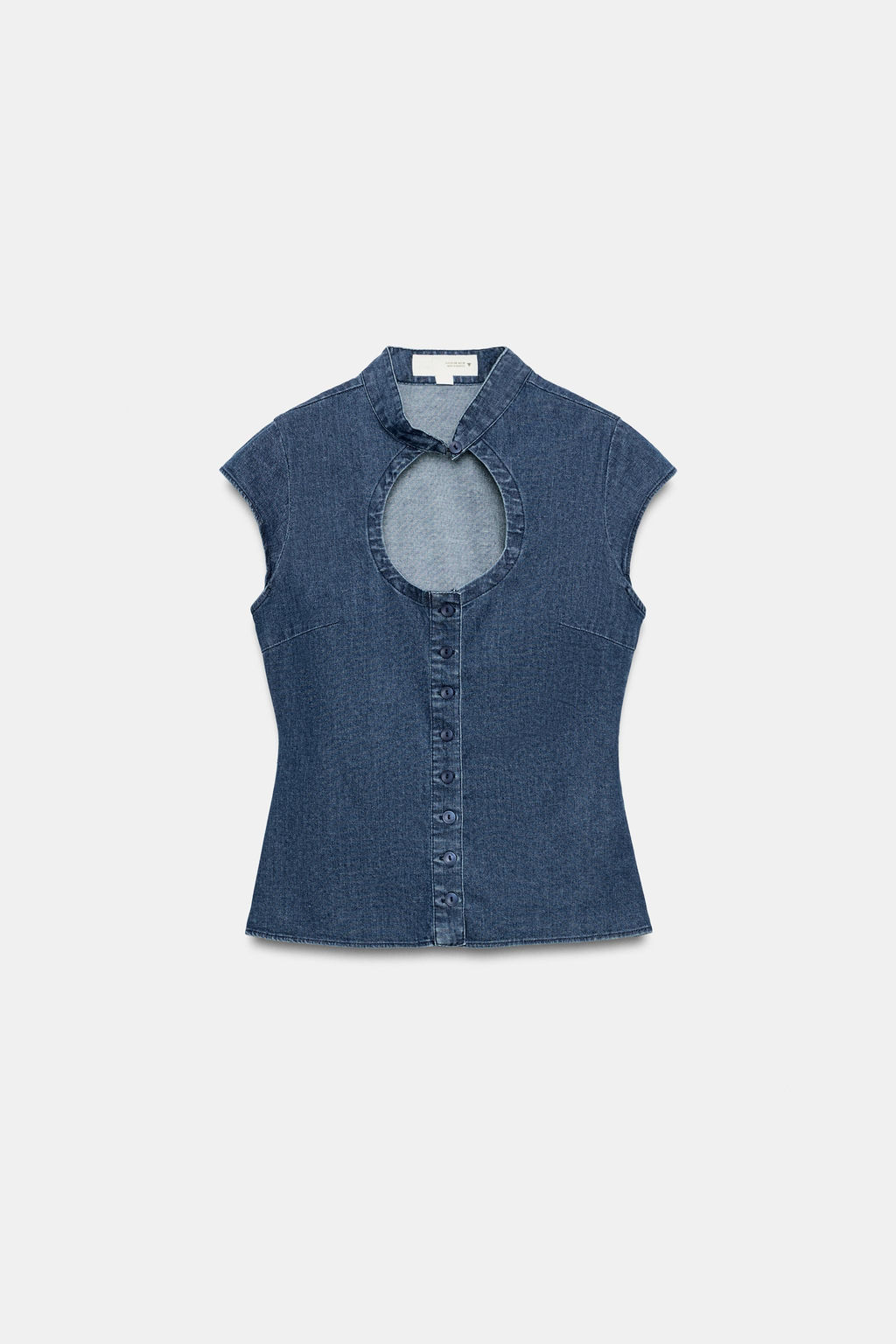 TOP EFECTO DENIM BOTONES / Azul - Zara фото 3