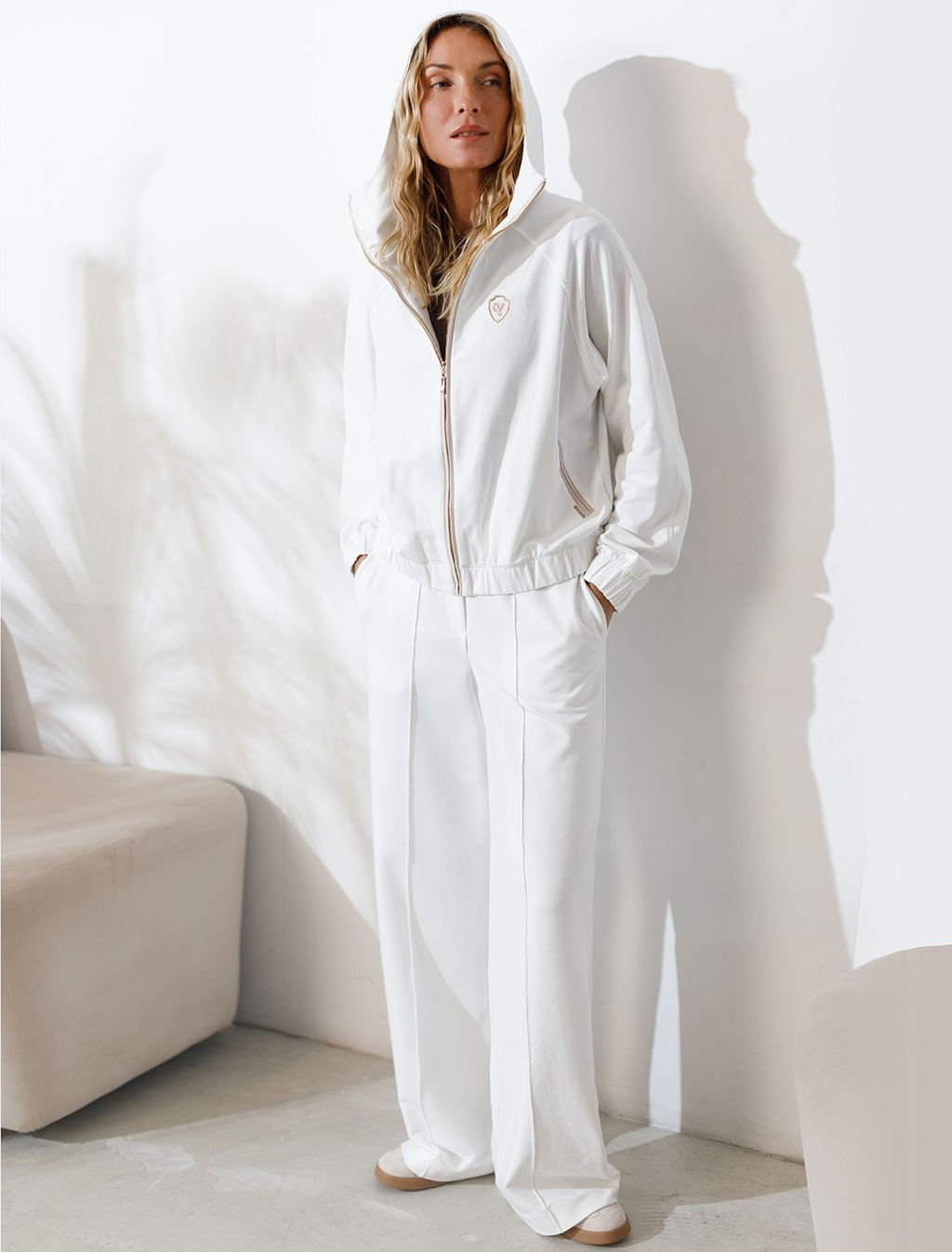 Худи на молнии из петельчатого футера двухнитки с эластаном без начеса - Vilatte фото 5