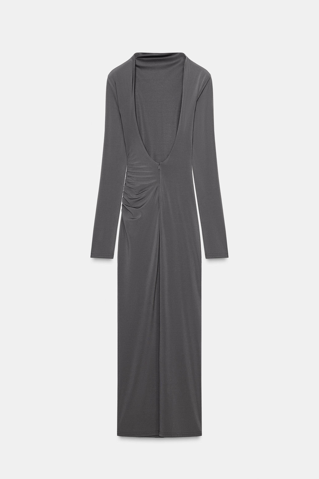 MIDI DRESS WITH SHOULDER PADS AND DRAPED DETAIL - Zara фото 5