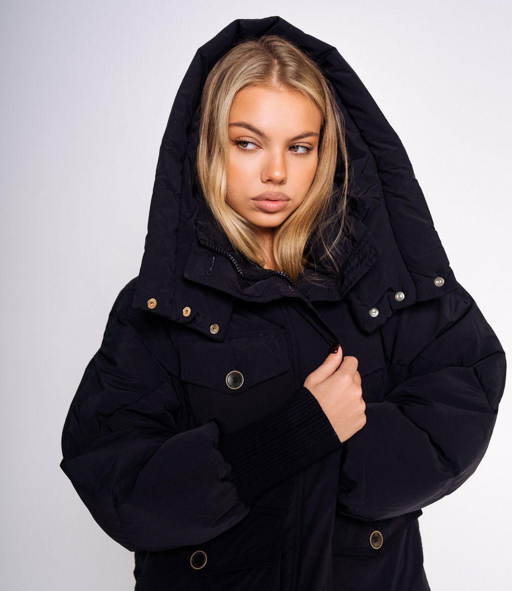 Пальто-пуховик #КТ8110 (2), чёрный