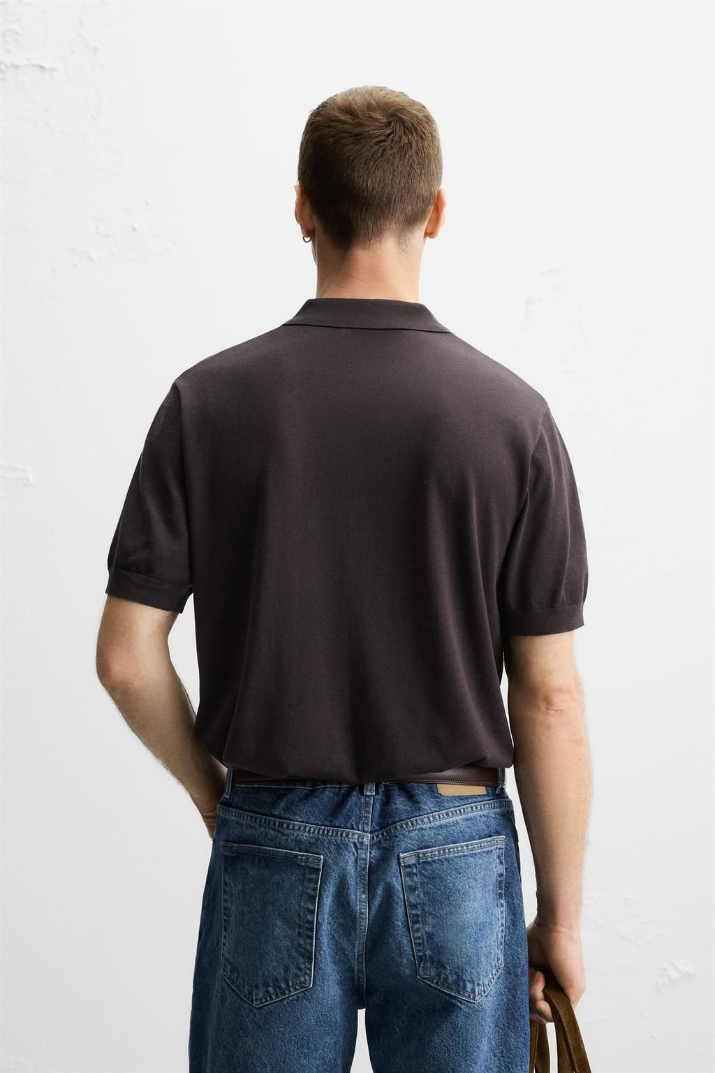 COTTON - LYOCELL KNIT POLO SHIRT - Zara фото 3