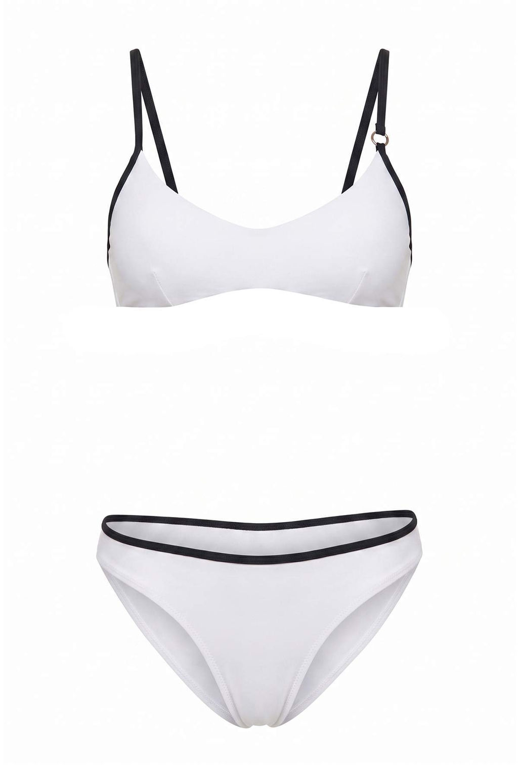 Siyah-Beyaz D_z Renk Bloklu Bralette Slip Normal Bel Atma Kap Bikini Tak_m_ TBESS26BT00223 - Trendyolmilla фото 5