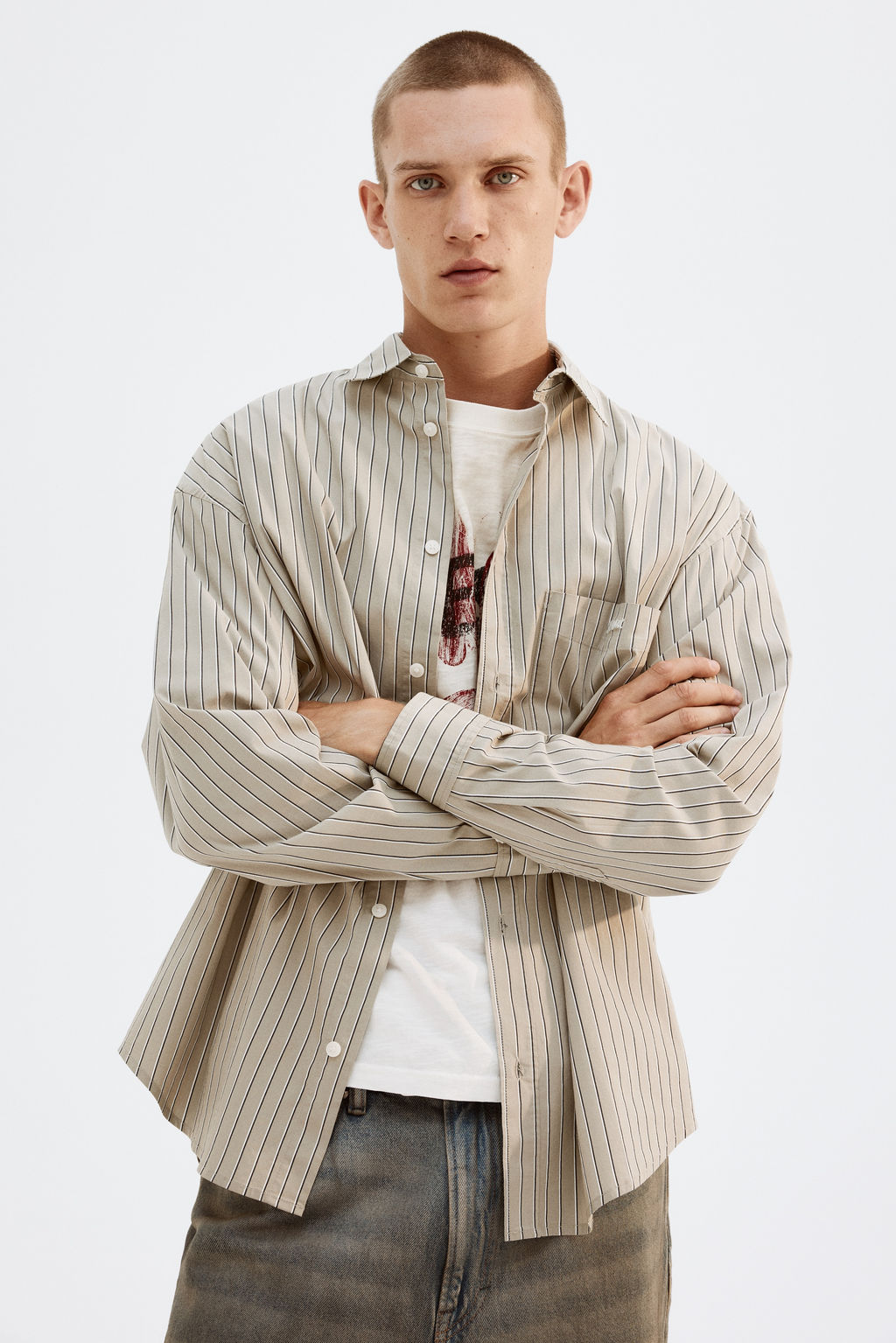 Camisa de popelina Loose Fit - H&m фото 6