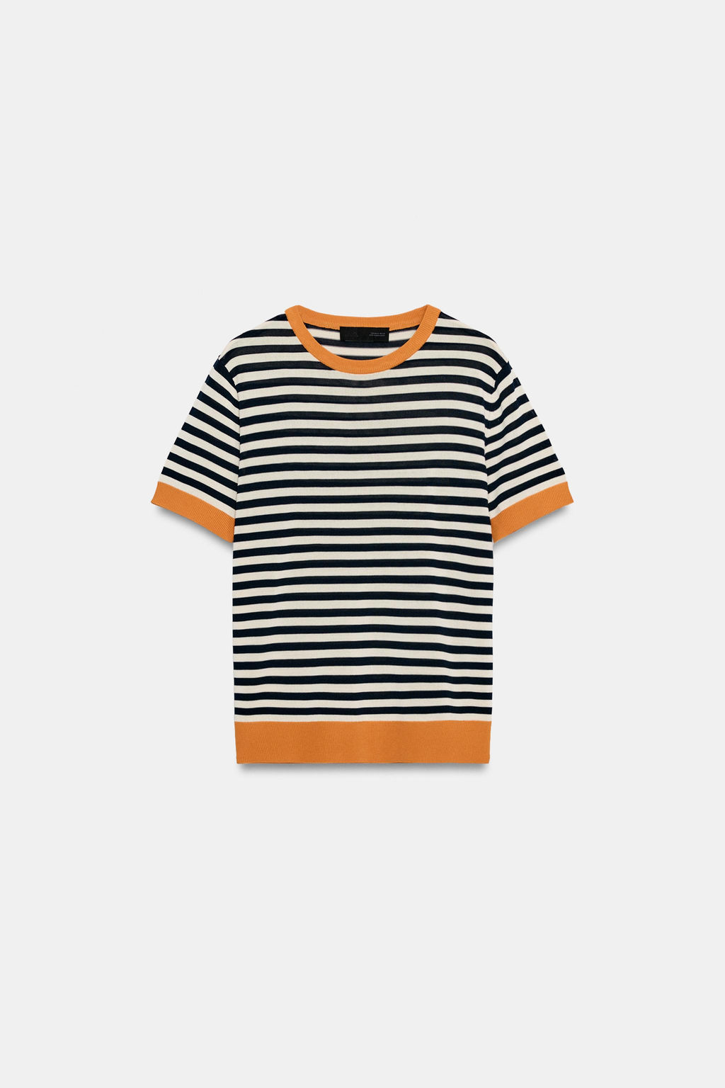 TOP PUNTO RAYAS / blanco-naranja