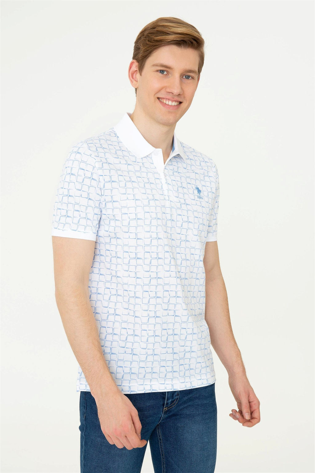 U. S. Polo Assn Мужская темно-синяя футболка с воротником-поло - U.s. polo assn фото 9