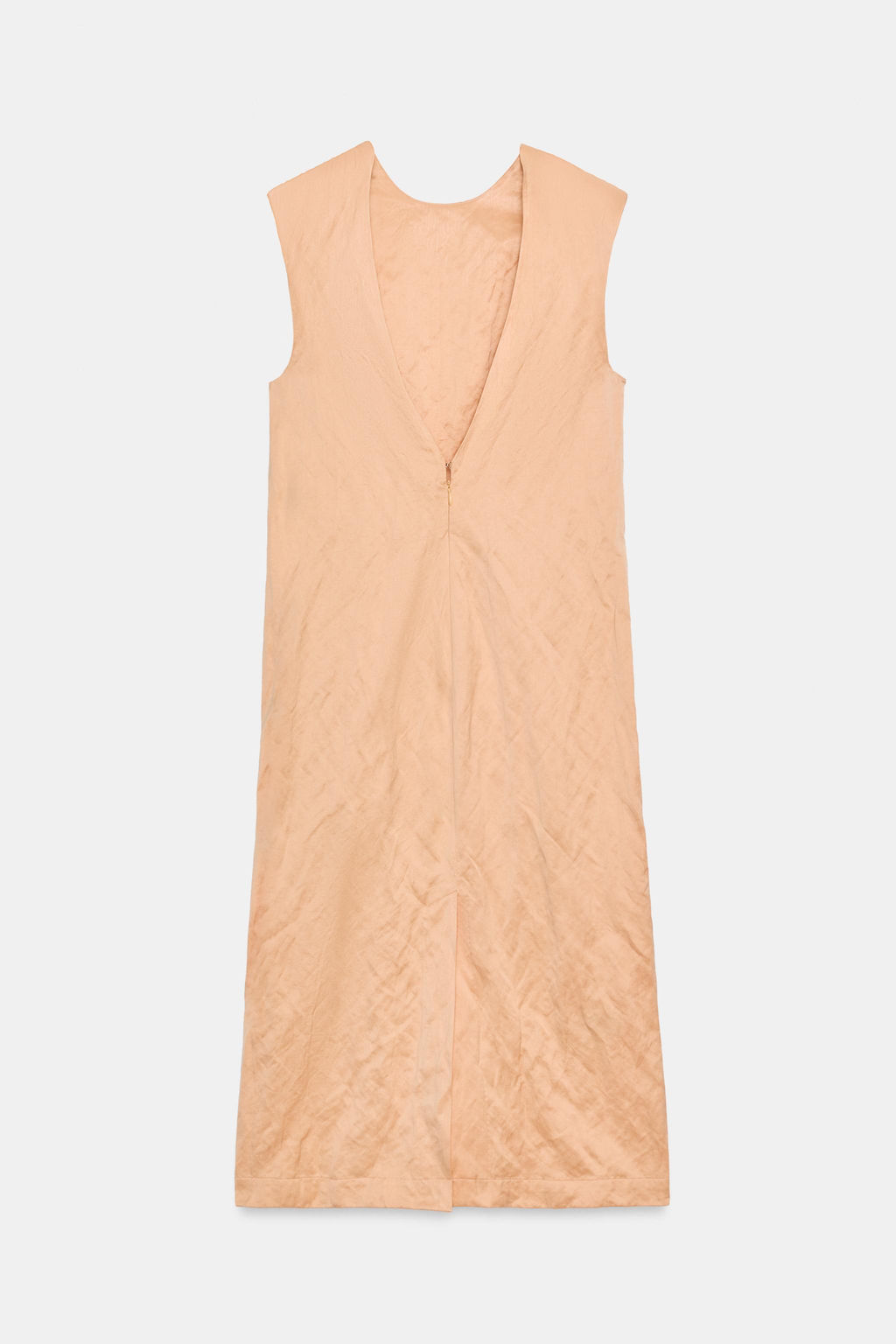 VESTIDO MIDI EFECTO ARRUGADO ZW COLLECTION / Salm?n claro - Zara фото 4