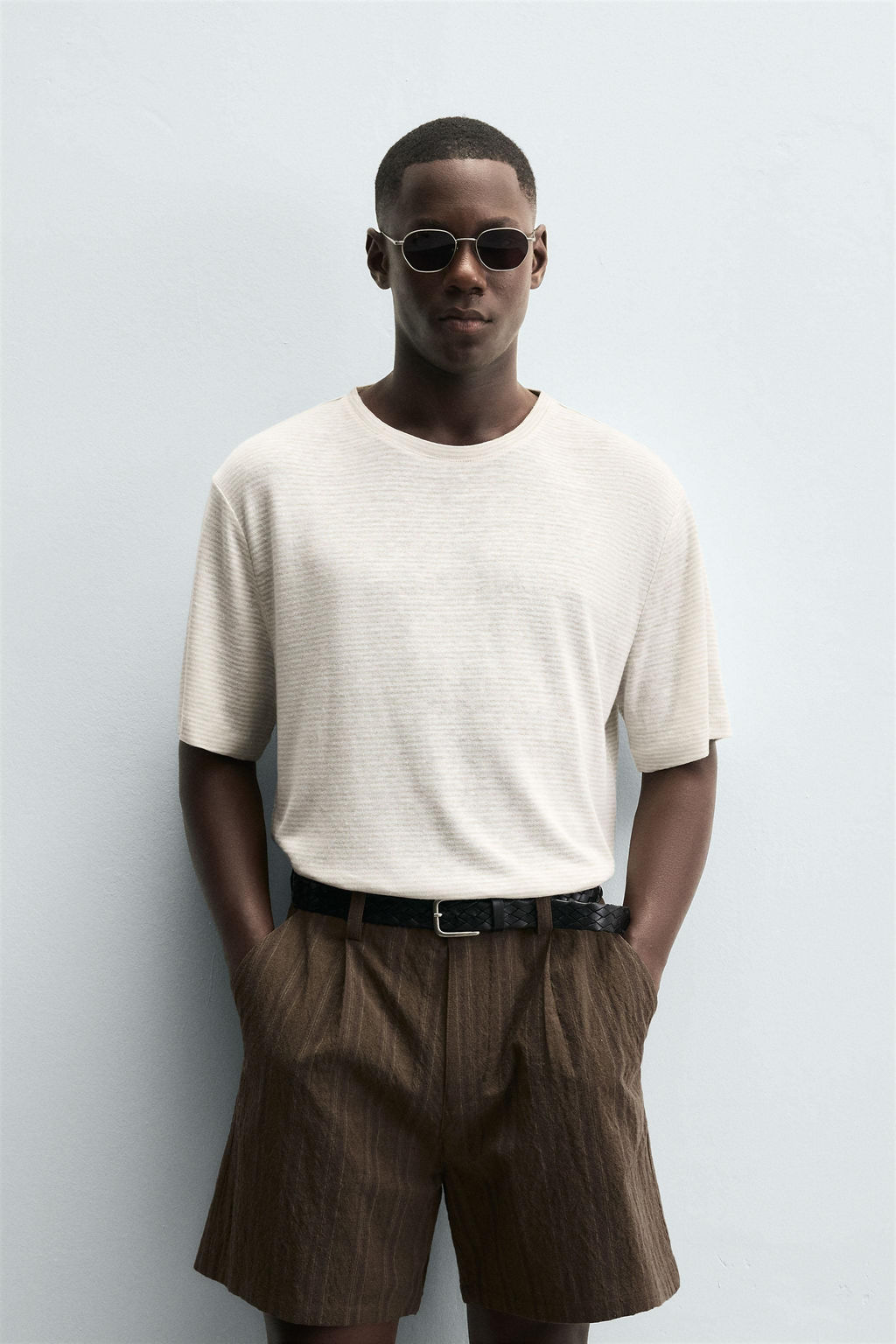 HEMP - VISCOSE STRIPED T-SHIRT - Zara фото 2