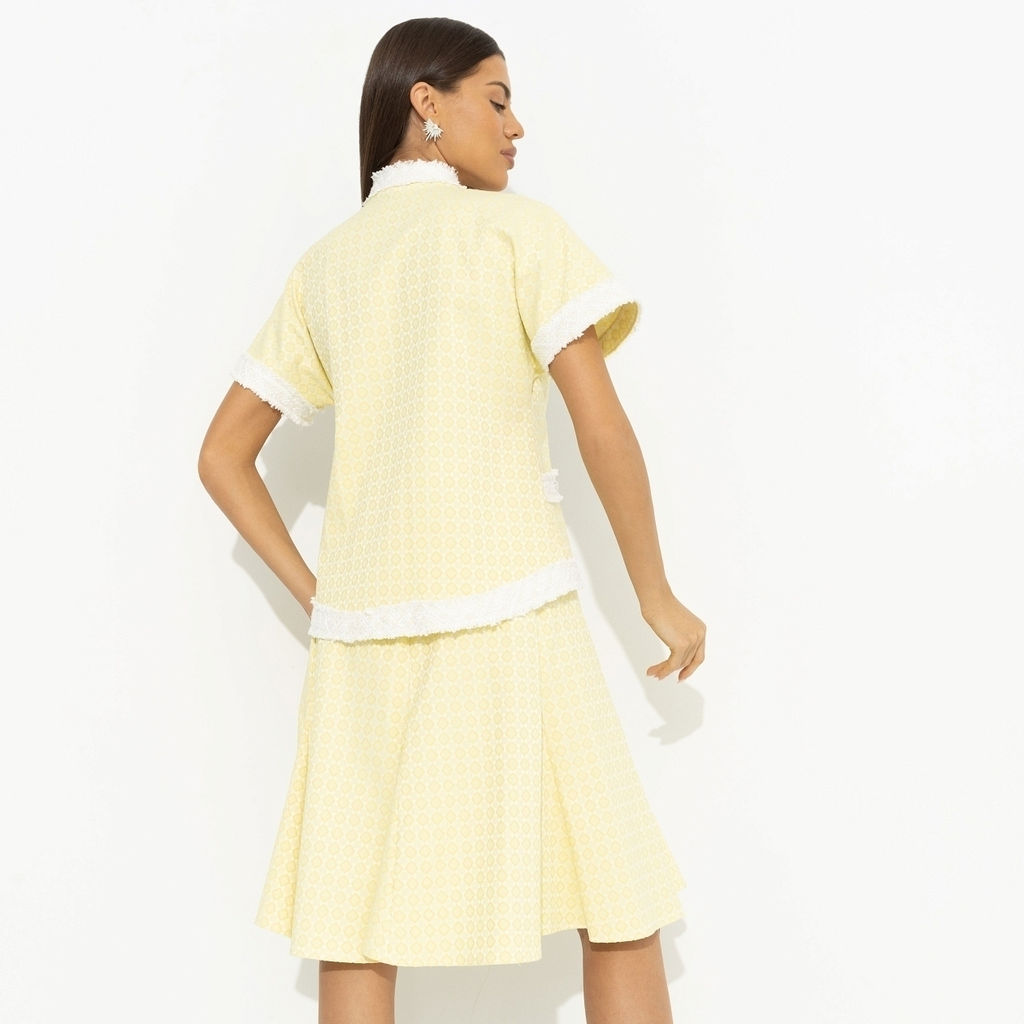 Костюм с юбкой в стиле Шанель, С безупречным вкусом (2 в 1, желтый) - Charutti фото 5