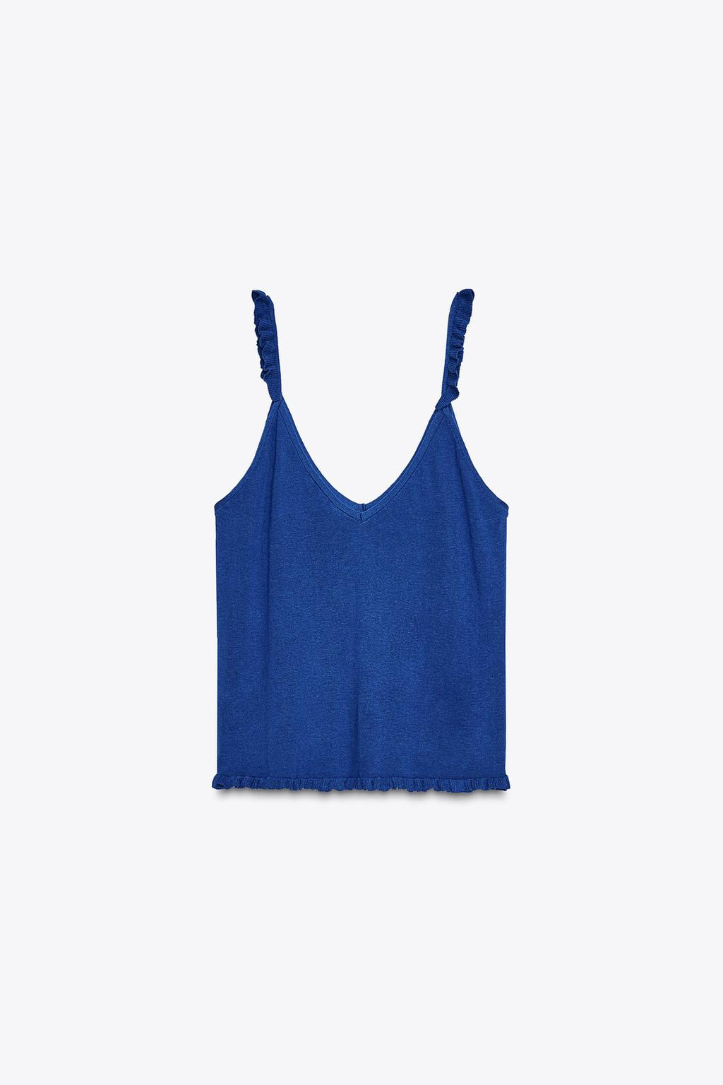 RUFFLED STRAPPY KNIT TOP - Zara фото 7