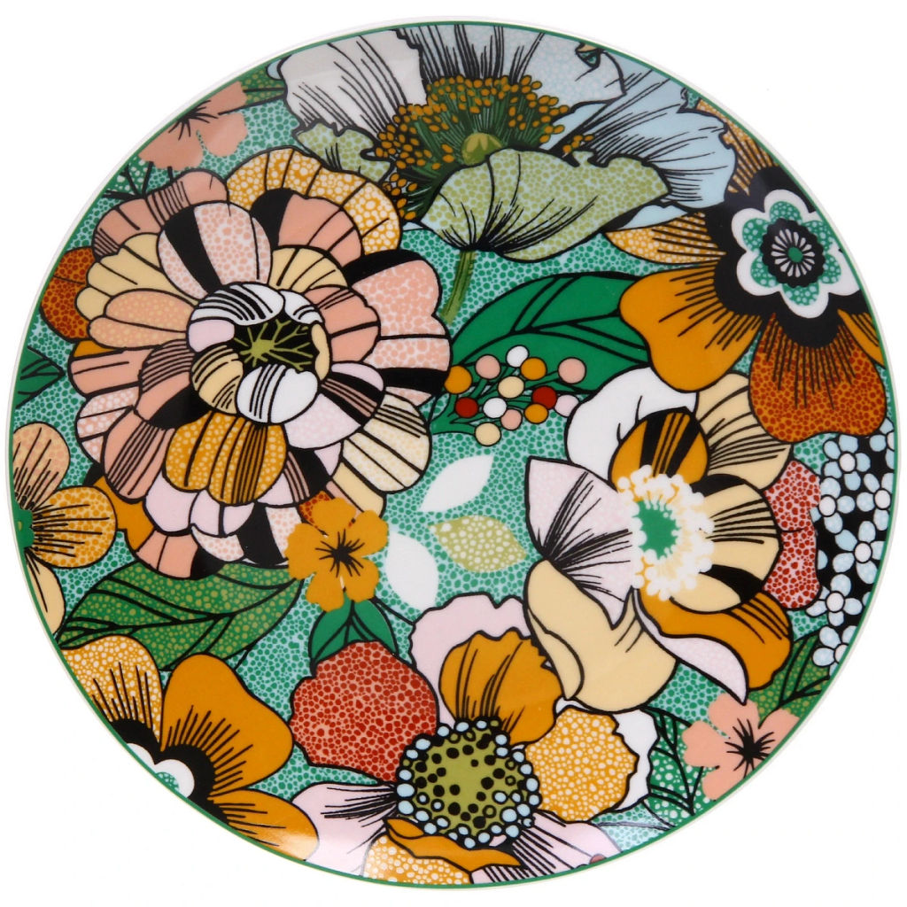 Тарелка керамическая в наборе 2шт "Цветочная радуга" 20,5см