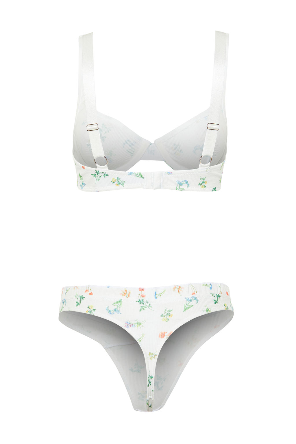 TRENDYOLMILLA Ekru Cicekli Ip Ask?l? Kaps?z Orme Ic Camas?r? Tak?m? THMSS24CC00032 фото 8