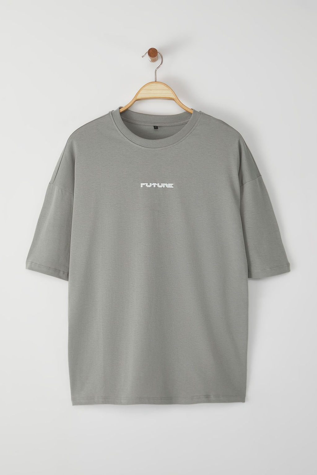TRENDYOL MAN Antrasit Oversize/Genis Kesim Kabar?k Bask?l? %100 Pamuklu T-Shirt TMNSS23TS00171 - Trendyolmilla фото 3