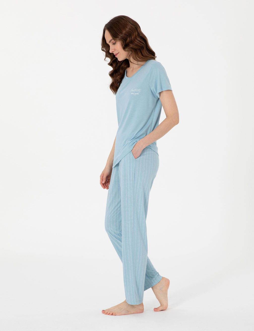 Mavi K_sakollu Pijama Tak_m_ - Pierre cardin фото 4