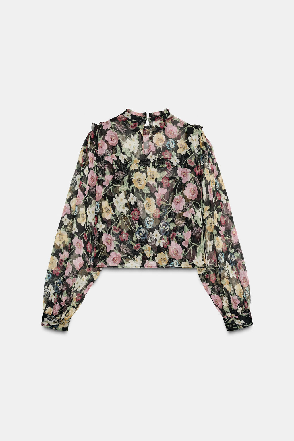 FLORAL PRINT RUFFLED BLOUSE - Zara фото 8